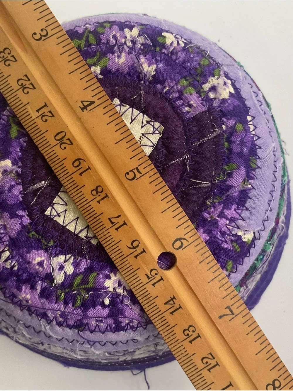 Hand Crafted Coil Baskets in Gray, Purple and Brown
